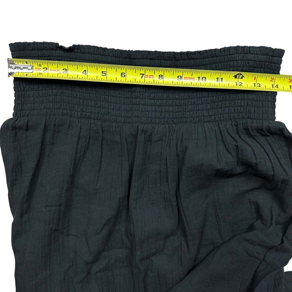 NWT Quince Black Organic Cotton Gauze Smocked Maxi Skirt Boho Festival Casual M - Picture 7 of 10